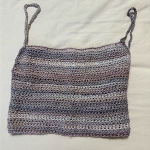 Hand Crochet Crop Top with Cross Back Tie